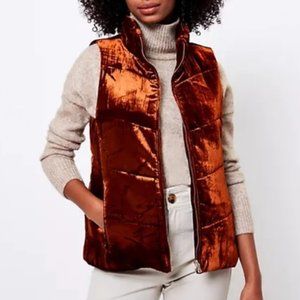 Loft Womens Bronze Velvet Puffer Vest XXL. Super cute and warm.